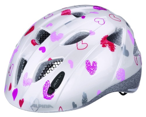 Przejdź do produktu Kask rowerowy dziecięcy Alpina Ximo White Hearts 47-51