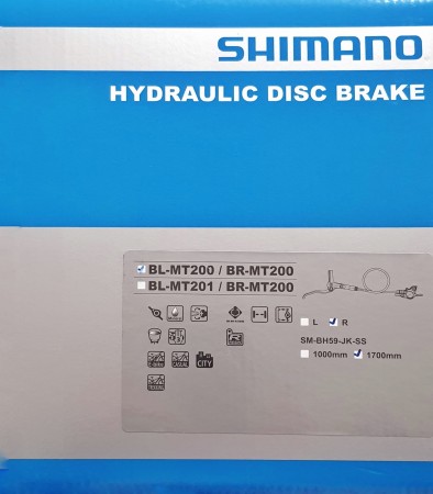 Zestaw hamulcowy hydrauliczny Shimano MT200 tył