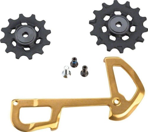 Przejdź do produktu Przerzutka tylna Sram XX1 Eagle 12-rzędowa X-Sync Pulleys and InnerCage Gold 