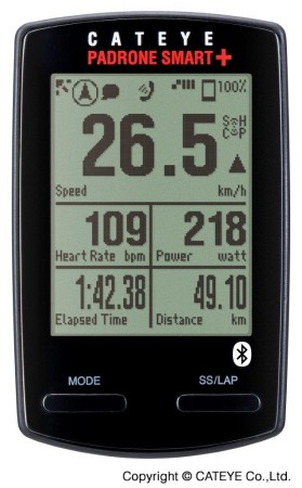 Licznik rowerowy Cateye PADRONE SMART + czarny (ISC-12;HR-12)