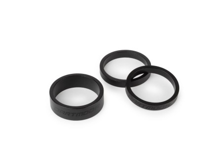 Podkładki pod stery, aluminiowe, 10mm/5mm/3mm, czarne anodowane, zestaw 3 szt.