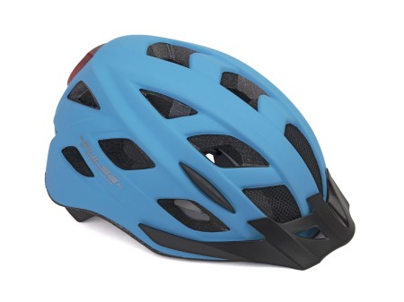 Kask AUTHOR PULSE LED X8 niebieski fluo 52-58 (z lampką tylną)