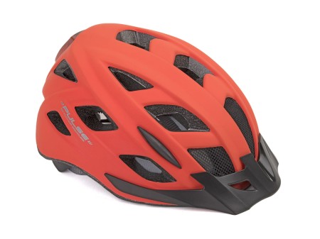 Kask AUTHOR PULSE LED X8 czerwony fluo 58-61 (z lampką tylną)