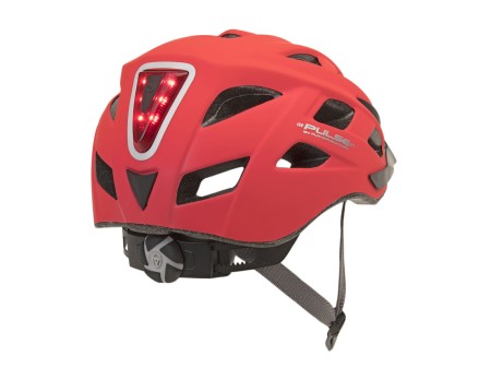 Kask AUTHOR PULSE LED X8 czerwony fluo 58-61 (z lampką tylną)