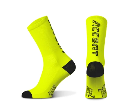 Skarpetki kolarskie Hero Long, żółto-fluo-czarne, rozmiar S (36-38)