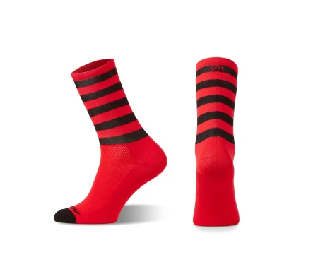 Skarpetki kolarskie Stripe Long, czerwono-czarne, XL (45-46)