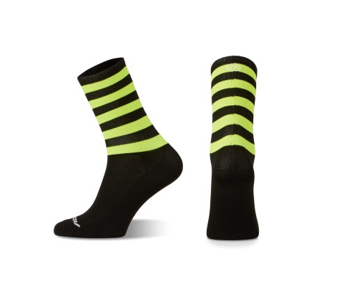 Przejdź do produktu Skarpetki kolarskie Stripe Long, czarno-żółte fluo XL (45-46)