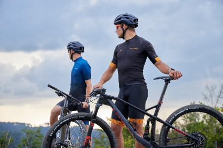 Spodenki kolarskie Hero, czarno-pomarańczowe, S