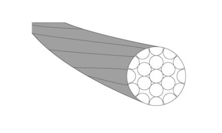 Linka hamulca szosowa Shimano/Sram ze stali nierdzewnej szlifowanej 1.5mm x 1700mm