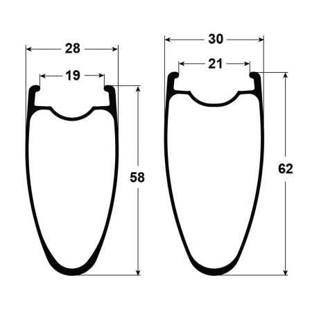 Koła 58/62x, disc, komplet, shimano