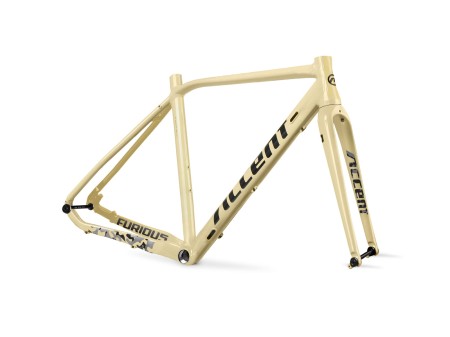 Rama gravel Furious PRO L desert camo (rama, widelec karbonowy, stery), 142x12mm; 100x12mm