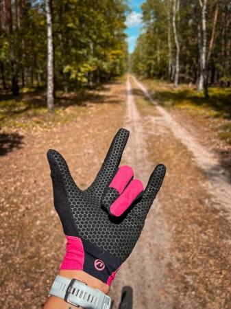 Rękawiczki z długimi palcami Hex, różowe, XS