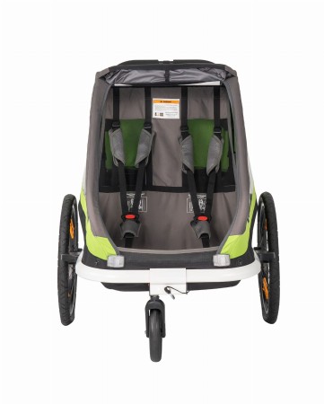 Przyczepka rowerowa TRAVELLER TWIN zielono-szara