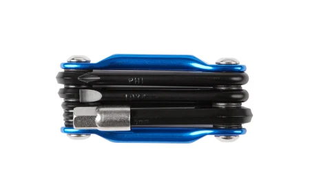 Zestaw kluczy Zaffiro-9, 9 funkcji, aluminiowy, niebiesko-czarny