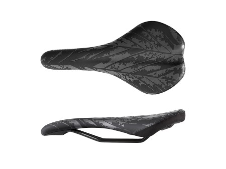 Siodełko Leaf pręty drążone cr-mo, czarno-szare