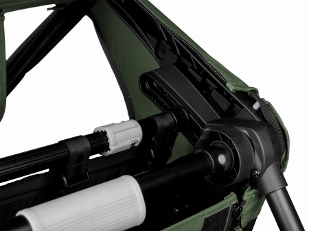 Przyczepka rowerowa OUTBACK ONE zielono-czarna "z przechyłem"