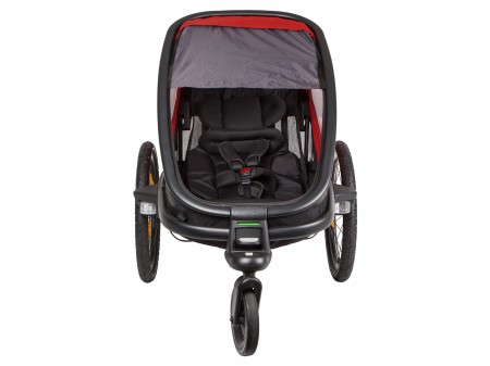 Przyczepka rowerowa OUTBACK ONE czerwono-czarna "z przechyłem"