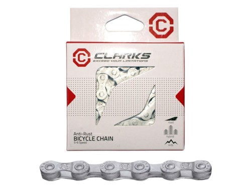 Przejdź do produktu Łańcuch rowerowy CLARKS C8AR, 8-rzędowy, 116 ogniw, 1/2"x3/32", Spinka, Antykorozyjny, Srebrny