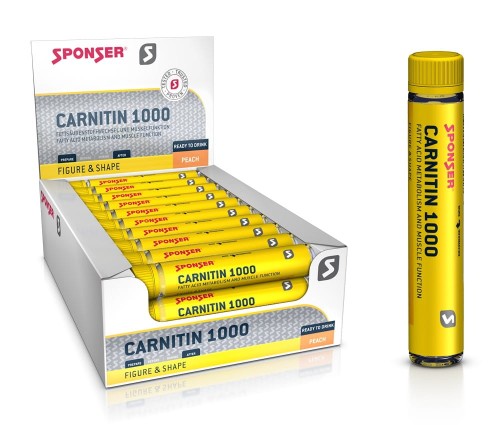 Przejdź do produktu Karnityna SPONSER L-CARNITIN 1000 brzoskwinia (pudełko 30 ampułek x 25ml) .