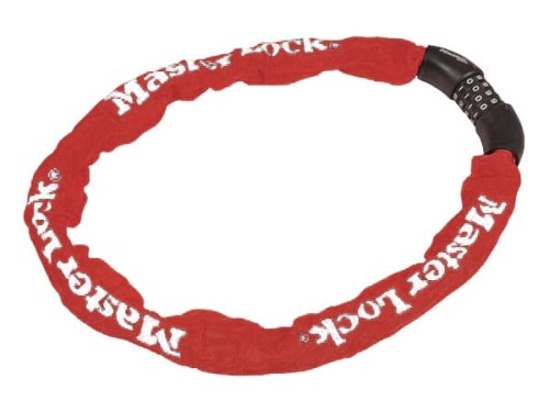 Przejdź do produktu Zapięcie rowerowe MASTERLOCK QUANTUM 8392 ŁAŃCUCH 8mm 40mm 90cm SZYFR czerwone