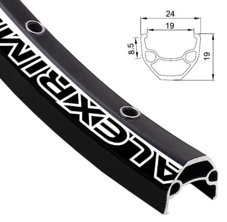 Obręcz mtb ALEXRIMS EN24 29"x32 otw. H.tarczowy kapslowana czarna