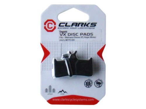 Przejdź do produktu Klocki hamulcowe CLARKS dla SHIMANO/HOPE/SRAM (Shimano XT 755-756, M775, Hope Mono 4, 5, Sram 9.0), Pudełko 20 par, Organiczne (DWZ)