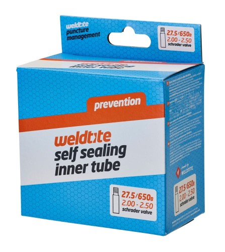 Przejdź do produktu Dętka z płynem antyprzebiciowym WELDTITE Self Sealing Inner Tube 27.5"/650B x 2.00 - 2.50 Schrader