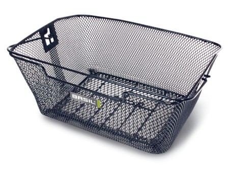 Kosz na tylny bagażnik BASIL CAPRI + haczyki mocujące Bottom hooks, stalowy czarny