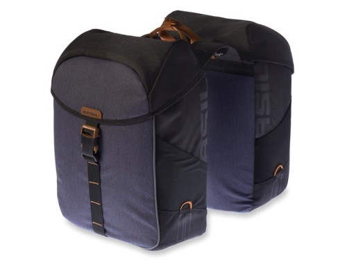 Przejdź do produktu Sakwa turystyczna podwójna BASIL MILES DOUBLE BAG 32L, Universal Bridge System, wodoodporny poliester, granatowa