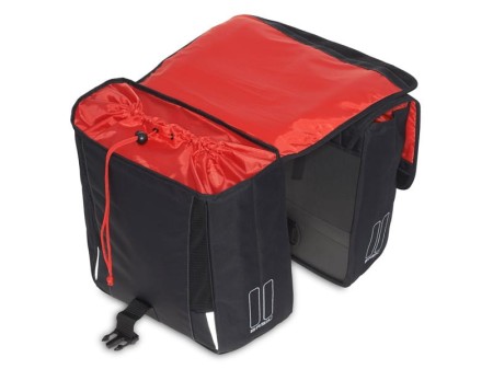 Sakwa miejska podwójna BASIL SPORT DESIGN DOUBLE BAG 32L, Universal Bridge System, czarna