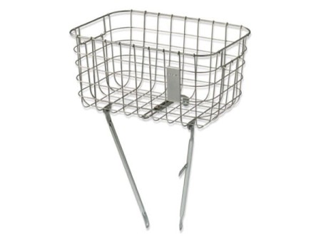 Kosz na przednią oś BASIL ROBIN 26"-28", stalowy silver cloud + zestaw montażowy