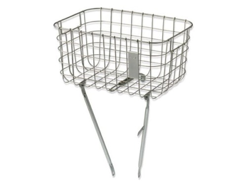 Przejdź do produktu Kosz na przednią oś BASIL ROBIN 26"-28", stalowy silver cloud + zestaw montażowy