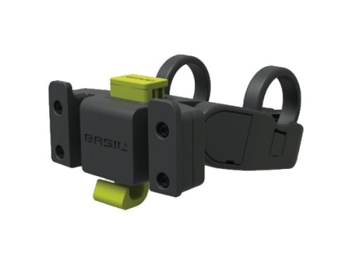 Przejdź do produktu Wspornik mocujący do kierownicy BASIL HANDLEBAR HOLDER FOR KLICKFIX PLATES śr.25-31,8mm system mocowania kosza odpinany