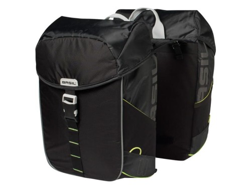 Przejdź do produktu Sakwa turystyczna podwójna BASIL MILES DOUBLE BAG 32L, Universal Bridge System, wodoodporny poliester, czarna