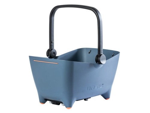 Przejdź do produktu Kosz na tylny bagażnik BASIL BUDDY dla zwierząt MIK + MIK Adapter Plate + MIK Carrier Plate, trwały higieniczny plastik, wyściółka, faded denim
