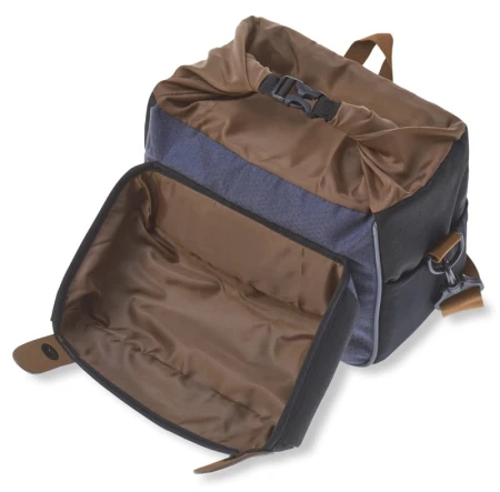 Torba na kierownicę BASIL MILES HANDLEBAR BAG KF 6L wodoodporna, granatowa + Płytka mocująca do kosza BASIL KLICKFIX ADAPTER system do mocowania na kierownicę odpinany (bez wspornika) (DWZ)