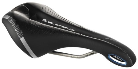 Siodło SELLE ITALIA MAX FLITE E-BIKE TI316 GEL SUPERFLOW L (id match L3), TI 316 Rail, Fibra-Tek - Mokka, 335g, Czarno-niebieskie (WYPRZEDAŻ 45%)