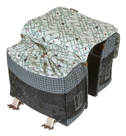 Sakwa miejska podwójna BASIL BOHEME DOUBLE BAG 35L, mocowanie na paski, wodoodporny poliester, charcoal
