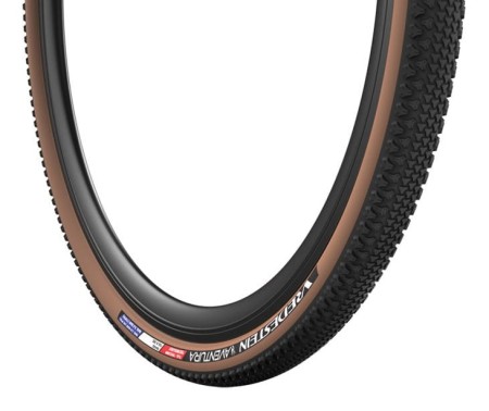Opona gravel VREDESTEIN Aventura, 700x38C (38-622), Zwijana, TPI120, 450g, TLR, Czarna-Transparenta
