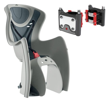 Fotelik dziecięcy OKBABY BODYGUARD / BABY SHIELD (27,5”-29” pręt 114 stopni ZN+H70 + zapięcie) szary/ciemnoszary 37326029