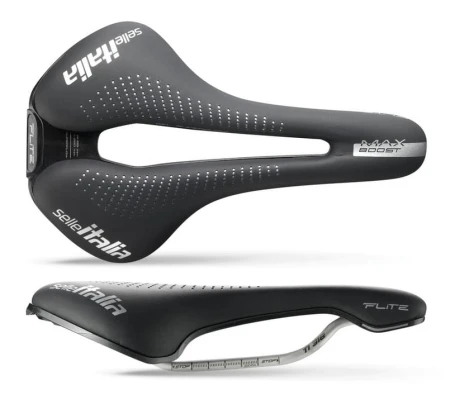 Siodło SELLE ITALIA MAX FLITE BOOST TI316 GEL SUPERFLOW L (id match L3) TI 316 Rail, Fibra-Tek, Light Gel, 234g