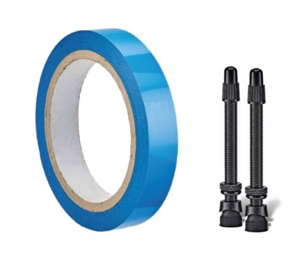Zestaw WELDTITE Tubeless Tape and Valves Kit - ROAD (Taśma + 2x Zawór 55mm Presta)
