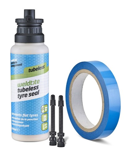 Przejdź do produktu Zestaw WELDTITE Tubeless Conversion System - ROAD (Mleczko + Taśma + 2x Zawór 55mm Presta)