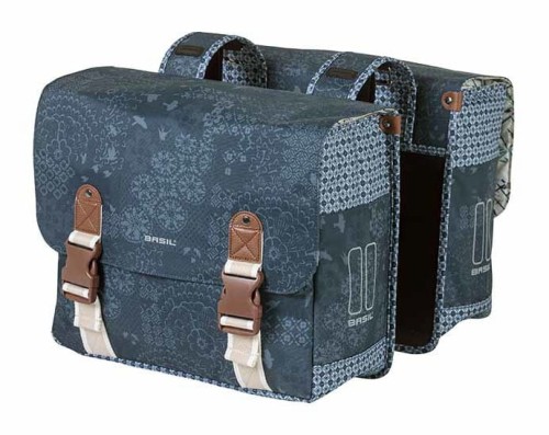 Przejdź do produktu Sakwa miejska podwójna BASIL BOHEME DOUBLE BAG 35L, mocowanie na paski, wodoodporny poliester, indigo blue