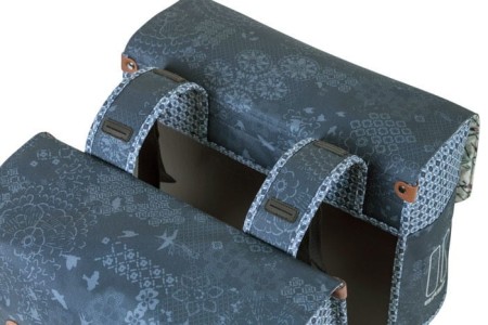 Sakwa miejska podwójna BASIL BOHEME DOUBLE BAG 35L, mocowanie na paski, wodoodporny poliester, indigo blue