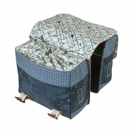 Sakwa miejska podwójna BASIL BOHEME DOUBLE BAG 35L, mocowanie na paski, wodoodporny poliester, indigo blue