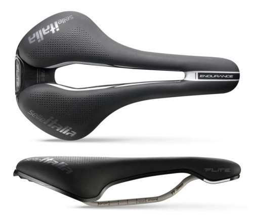 Przejdź do produktu Siodło SELLE ITALIA FLITE BOOST ENDURANCE TI316 SUPERFLOW S (id match S3), TI 316 Rail, Fibra-Tek, 228g