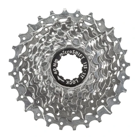 Kaseta MICROSHIFT CENTOS 11.rzędowa, Stalowa, Kompatybilna z Shimano, 11-12-13-14-15-16-17-19-21-23-25, Chrom,