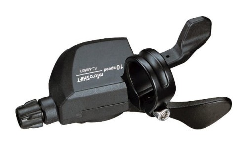 Przejdź do produktu Manetka MICROSHIFT XLE, Prawa, 10.rzędowa, Kompatybilna z Shimano, Xpress Trigger, Bez Wskaźnika Przełożeń
