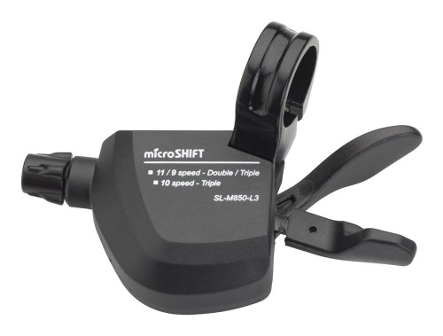 Przejdź do produktu Manetka MICROSHIFT XLE, Lewa, 3.rzędowa, Kompatybilna z Shimano, Xpress Trigger, Bez Wskaźnika Przełożeń